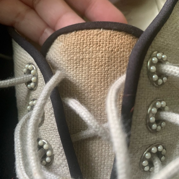CHANEL Canvas and Pearl CC Lace ups - Picture 7 of 7